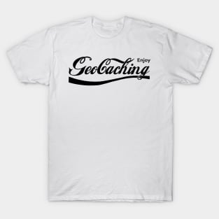 Enjoy Geocaching in black T-Shirt